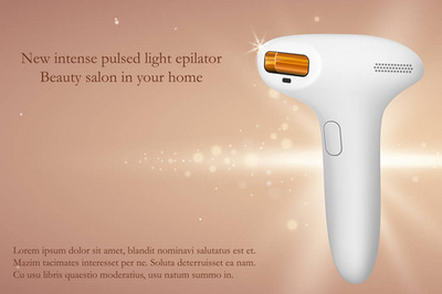 現代脫毛美學 矢量扁平風格的強脈沖脫毛工具圖標設計集